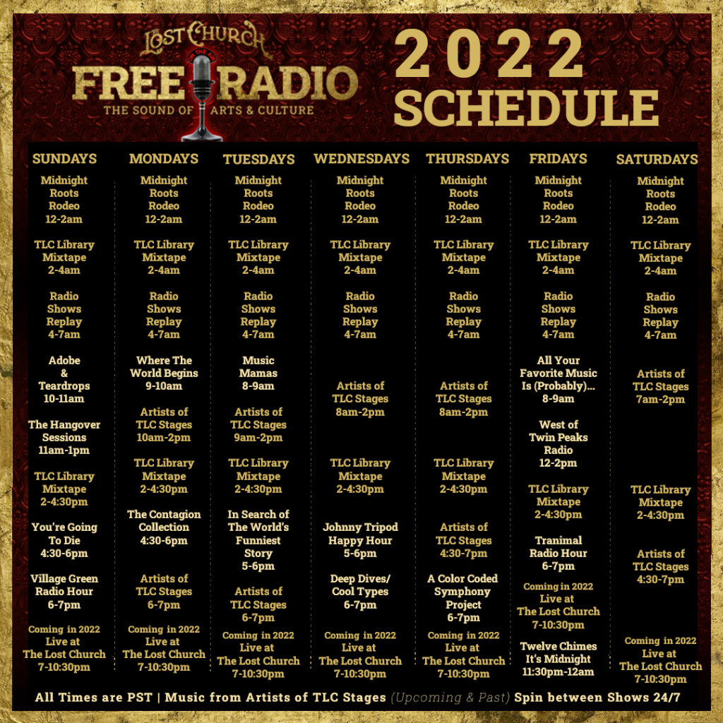 Lost Church Free Radio Full Schedule 2022