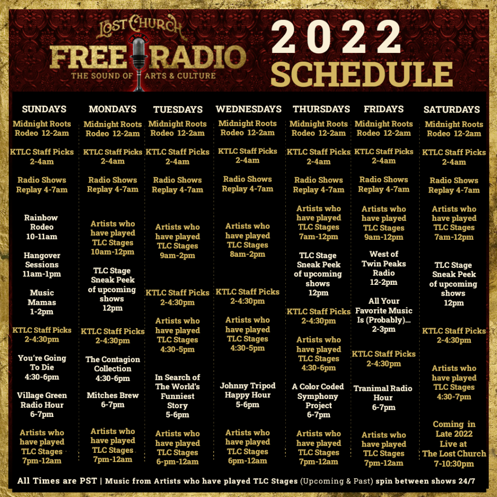 2022 Lost Church Free Radio Full Schedule