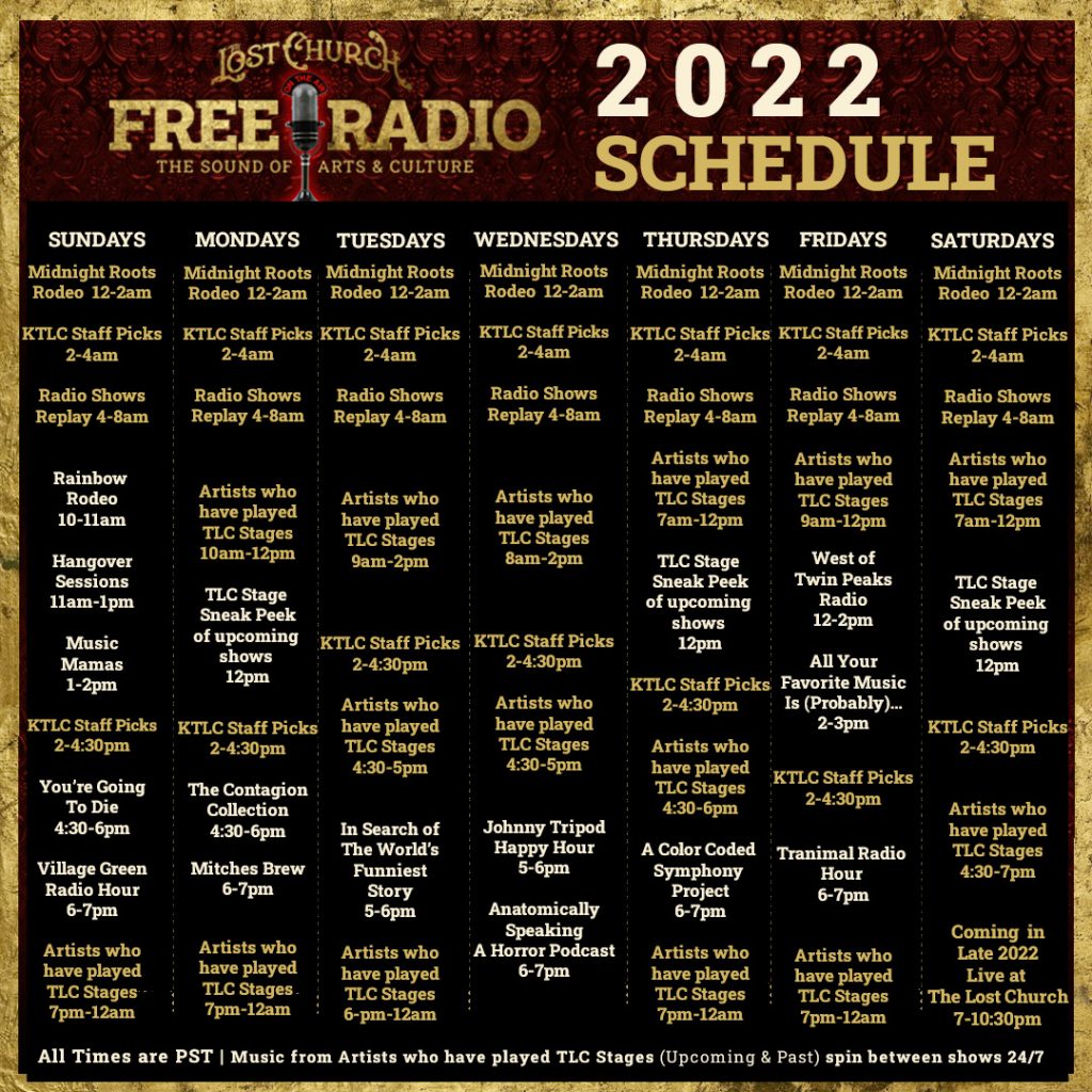 Lost Church Free Radio 2022 Schedule SEPT 2022
