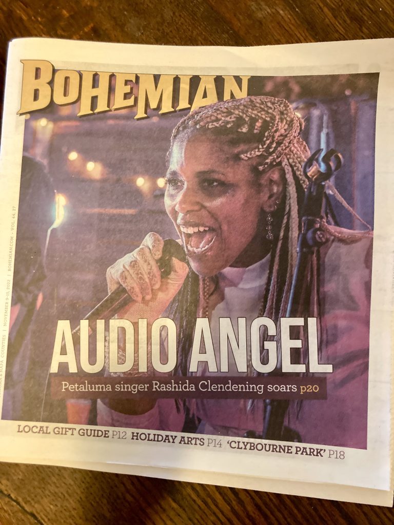Audio Angel on the cover of The Bohemian