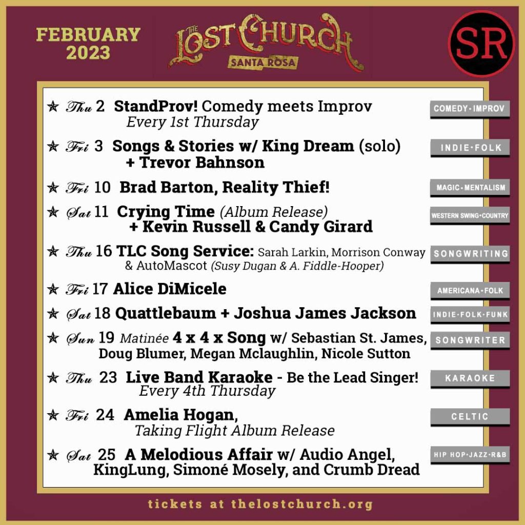 February 2023 at The Lost Church Santa Rosa