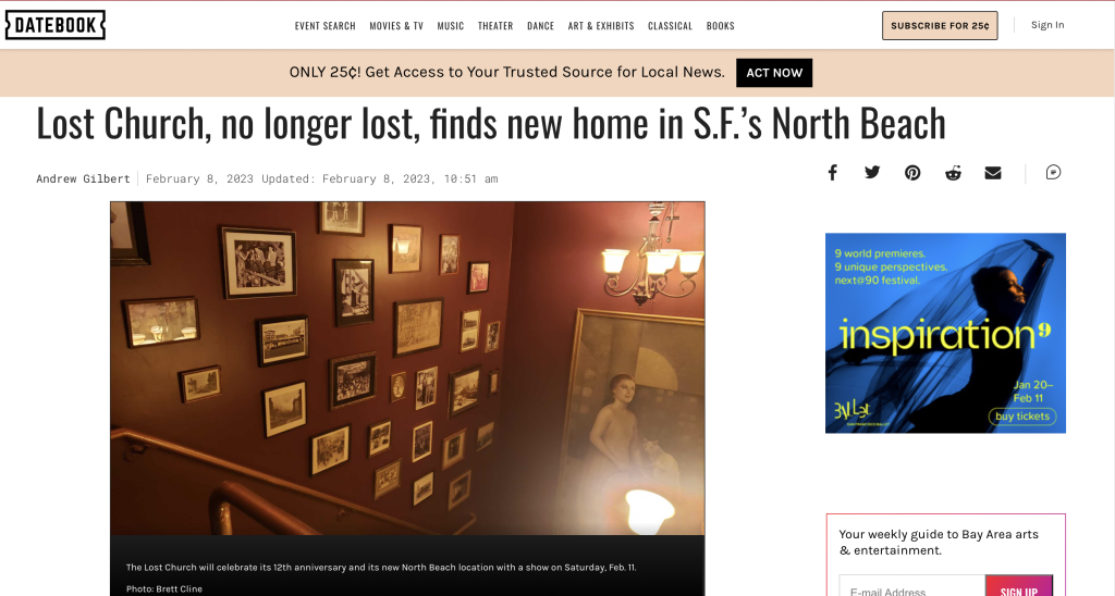 The Lost Church in the San Francisco Chronicle
